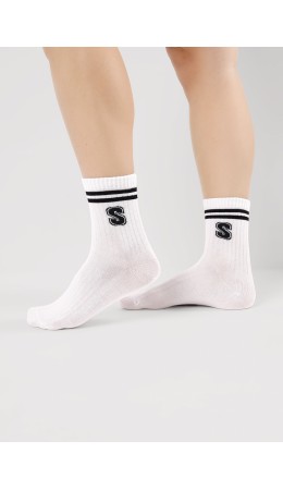 CLE Носки дет.С15807 24 школа хл+эл, белый