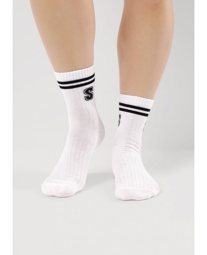 CLE Носки дет.С15807 24 школа хл+эл, белый