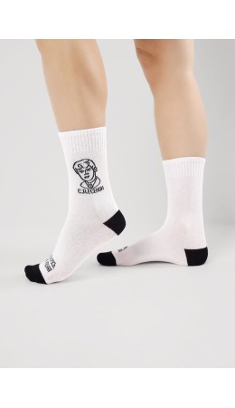 CLE Носки дет.С15812 20-22,22 школа хл+эл, белый