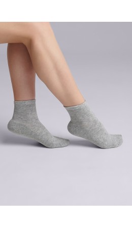 CLE Носки жен.Д201М махр.след, меланж серый