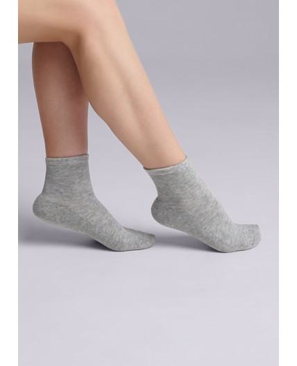 CLE Носки жен.Д201М махр.след, меланж серый
