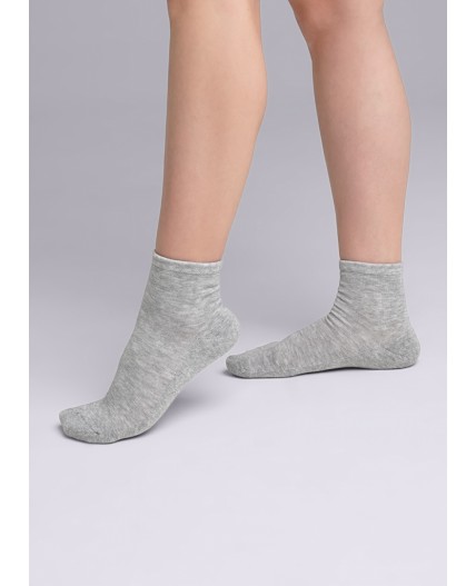 CLE Носки жен.Д201М махр.след, меланж серый