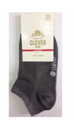 CLE Носки жен.Д203 хл+эл ук се, серый