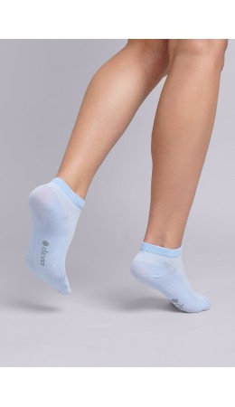 CLE Носки жен.Д203 хл+эл ук се, св.голубой