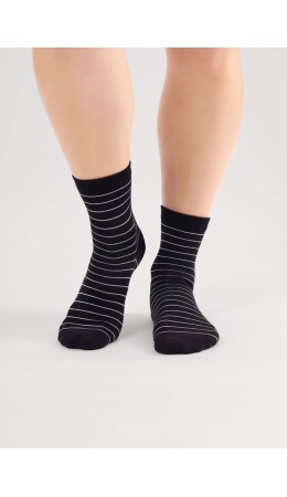 CLE Носки жен.Д299 люрекс хл+эл, чёрный