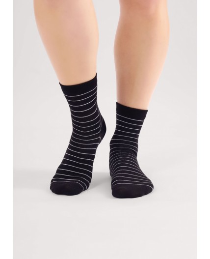 CLE Носки жен.Д299 люрекс хл+эл, чёрный