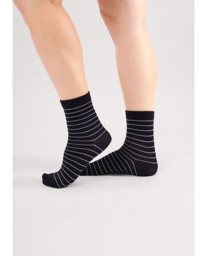 CLE Носки жен.Д299 люрекс хл+эл, чёрный