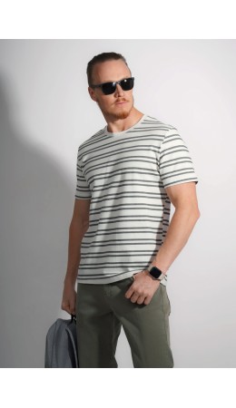 CLE Футболка муж. 562676/11злн maxi(макси), молочный/т.коричневый