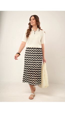 CLE Юбка жен. 267218/208ж, т.коричневый/св.бежевый