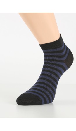 ЭЙС Носки жен.Д111 хл+эл укор., чёрный/т.синий