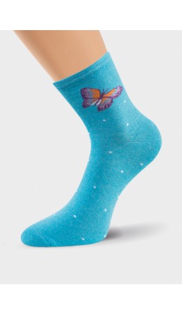 ЭЙС Носки жен.Д124 хл+эл, бирюзовый