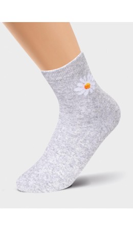 ЭЙС Носки жен.Д160 хл+эл, меланж св.серый