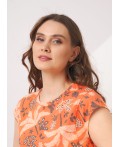 CLE LDR26-1238 Платье жен. Сиеста, св.оранжевый/молочный