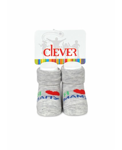CLE Носки дет.С124 7-8 ясли хл+эл, меланж св.серый