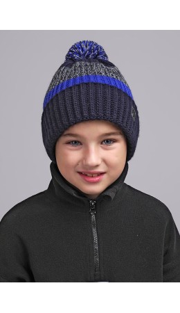 CLE Шапка дет. 433838ап флис, т.синий/синий