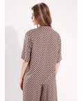 CLE Блузка жен. 263330/215штн, бежевый/т.коричневый