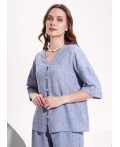 CLE Блузка жен. 263320/217пк, джинсовый
