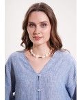 CLE Блузка жен. 263320/217пк, джинсовый