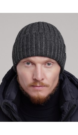 CLE Шапка 454531ап флис, меланж т.серый