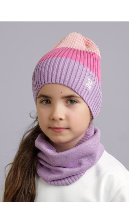 CLE Шапка дет. 544052ха, фиолетовый/персиковый