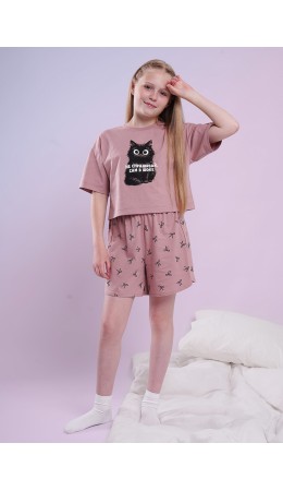 CLE Пижама дев. 909607кд_п, розовый/чёрный
