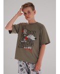 CLE Пижама мал. 909557кд_п, т.зелёный/св.серый