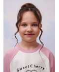CLE Футболка дев. 767472/21кд_п, молочный/розовый