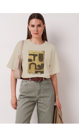 CLE Футболка жен. 367292кдт_п, св.бежевый