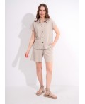 CLE Блузка жен. 267249/216эфн, св.коричневый/молочный