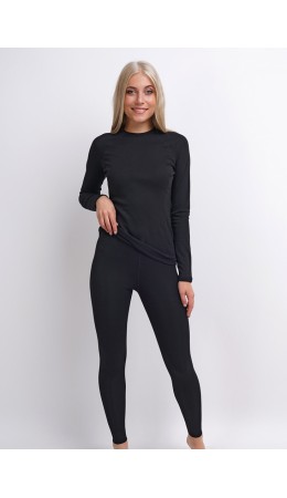 CLE LL018к_maxi(макси) Лосины жен.ТЕРМО, чёрный