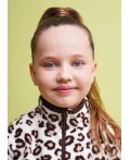 CLE Куртка дев. 765950лн, молочный/т.коричневый