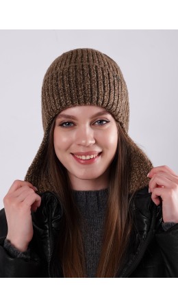 CLE Шапка 'Ушанка' жен. 433974паш флис, коричневый