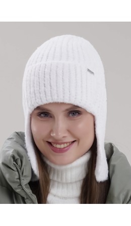 CLE Шапка 'Ушанка' жен. 454321фэш флис, молочный