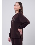 CLE LSW16-106 Джемпер жен. Футер тёплый ОЗ26, т.коричневый