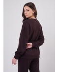 CLE LSW16-106 Джемпер жен. Футер тёплый ОЗ26, т.коричневый