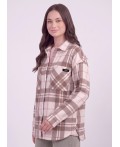 CLE LJ16-103/5к куртка жен., св.бежевый/т.коричневый
