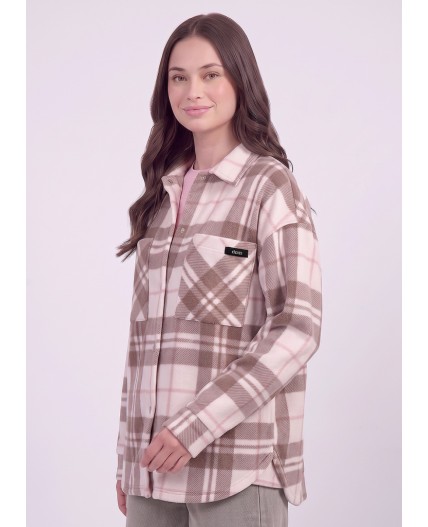 CLE LJ16-103/5к куртка жен., св.бежевый/т.коричневый