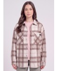 CLE LJ16-103/5к куртка жен., св.бежевый/т.коричневый