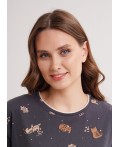 CLE LDR16-1249 Платье жен. Котофей, т.серый/бежевый
