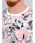 CLE Футболка муж. 542371/24кдн maxi(макси), коралловый/т.синий