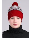 CLE Шапка дет. 433989ак флис, бордовый/т.синий