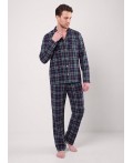 CLE MHP460991/3 Пижама муж. синяя клетка, т.синий/т.зелёный