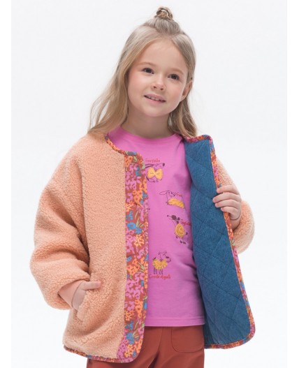 Двусторонняя куртка для девочек Джинс(10)
