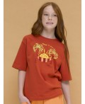 Футболка для девочек Терракотовый(44)