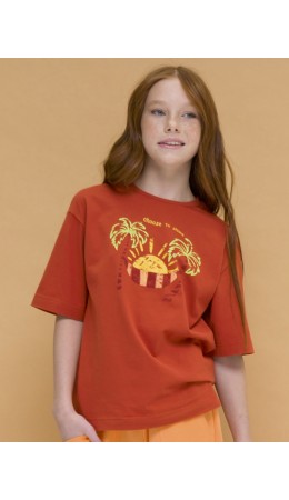 Футболка для девочек Терракотовый(44)