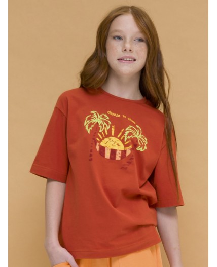 Футболка для девочек Терракотовый(44)