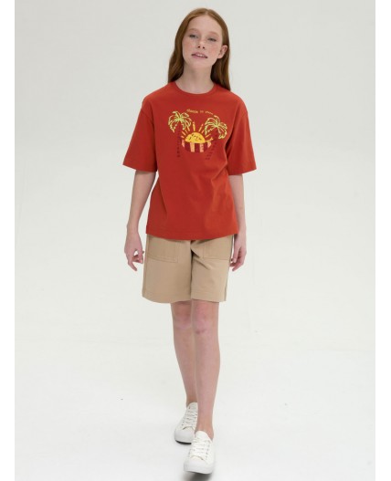 Футболка для девочек Терракотовый(44)
