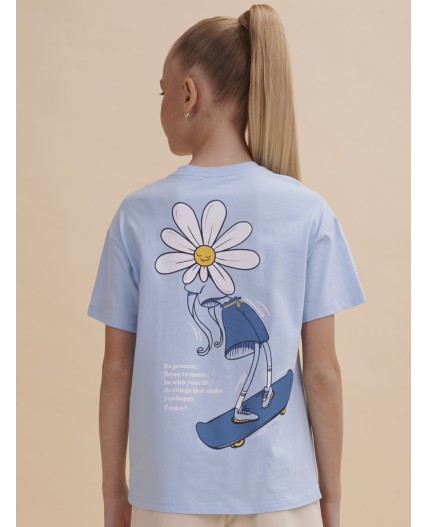 Футболка для девочек Голубой(9)