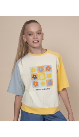 Футболка для девочек Молочный(28)