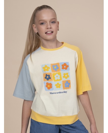 Футболка для девочек Молочный(28)